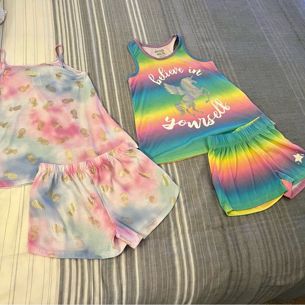 2 LITTLE GIRLS SIZE 7/8 2-PIECE PAJAMAS SET - Picture 1 of 10